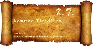 Krauter Ticiána névjegykártya